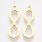 201 Stainless Steel Pendants, Laser Cut Pendants, Infinity, Golden, 22.5x6.5x1mm, Hole: 1.2mm