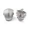 Non-Tarnish 304 Stainless Steel Stud Earrings, Shell Shape, Stainless Steel Color, 25x19mm