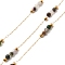 Ion Plating(IP) Real 18K Gold Plated 316 Surgical Stainless Steel Link Chains, with Natural Gemstone Round Beads, Soldered, with Spool, 2x1x0.1mm