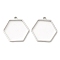 Non-Tarnish 304 Stainless Steel Open Back Bezel Hexagon Pendants, For DIY UV Resin, Epoxy Resin, Pressed Flower Jewelry, Stainless Steel Color, 28x28x3mm, Hole: 2.2mm, Inner Diameter: 23x26mm