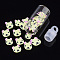 Handmade Polymer Clay Nail Art Decoration Accessories, with Glass Wishing Bottle and CCB Plastic Bottle Stopper, Bear, Yellow, 4~9x4~6x0.5~1mm