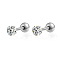 Stainless Steel Ear False Plugs, 4mm Clear Cubic Zirconia Stud Earrings for Women, Platinum