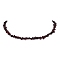 Natural Garnet Chip Beaded Necklace, Golden, 15.94~15.98 inch(40.5~40.6cm)
