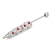 Polymer Clay Rhinestones Ball-Point Pen, Beadable Pen, with Iron Findings, for DIY Personalized Pen with Jewelry Beads, Star, Ruby, 145x15~16mm