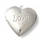 Tarnish Resistant 304 Stainless Steel Diffuser Locket Pendants, Photo Frame Pendants for Necklaces, Heart with Love, Stainless Steel Color, 29x28.5x7mm, Hole: 2mm, Inner Diameter: 19.5x21mm