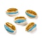 Enamel Cowrie Shell Beads, No Hole/Undrilled, with Glitter Powder, Mixed Color, 17.5~24.5x11.5~17x7~8.5mm