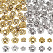 PandaHall 360pcs Flower Bead Caps, 2 Shapes Tibetan Alloy End Caps Antique Golden Silver Spacer Beads Caps 8/10/12mm Jewelry Spacer Caps for Jewelry Earrings Bracelets Necklaces Making, 3 Sizes