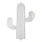 Non-Tarnish 201 Stainless Steel Connector Charms, Cactus Links, Etched Metal Embellishments, Stainless Steel Color, 97x65x0.3mm, Hole: 2.5mm