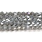 Opaque Solid Color Electroplate Glass Beads Strands, AB Color Plated, Faceted, Bicone, Gray, 4x4mm, Hole: 0.8mm, about 80~85pcs/strand, 30~32cm