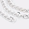 Iron Twisted Chains, Unwelded, with Spool, Rhombus, Silver Color Plated, 10.8x9x1.4mm, about 328.08 Feet(100m)/roll