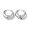 Texture Rings Brass Hoop Earrings for Women, Real Platinum Plated, 23x8mm