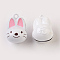 Brass Bell Bunny Pendants, Twelve Chinese Zodiac Signs, Rabbit, 17~25x14~20x12.5~19mm, Hole: 2mm