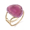 Rack Plating Brass with Natural Agate, Dyed, Bangles for Women, Medium Violet Red, Inner Diameter: 60x51mm