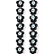 Transparent Glass Beads Strands, with Enamel, Flower with Evil Eye, Black, 14x15x8mm, Hole: 1mm, about 25pcs/strand, 13.39''(34cm)