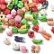 Opaque Resin Pendants, Vegetables, with Platinum Iron Loop, Mixed Color, 16.5~29x12~20x8~15mm, Hole: 2mm