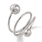 Non-Tarnish 304 Stainless Steel Wire Wrap Spiral Cuff Rings for Women, Stainless Steel Color, Inner Diameter: 17mm