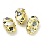 Rack Plating Brass Beads with Baroque Natural Keshi Pearl, Long-Lasting Plated, Oval, Mixed Dyed and Undyed, Golden, 47~48x28~28.5x18~21.5mm, Hole: 1mm