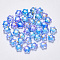 Spray Painted Glass Beads, Star, Colorful, 8x8.5x4mm, Hole: 1mm
