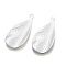 Alloy Pendants, Long-Lasting Plated, teardrop, Matte Silver, 39.5x18.5x2.5mm, Hole: 2mm
