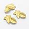 Brass Links connectors, Lead Free & Cadmium Free & Nickel Free, Leaf, Raw(Unplated), 20x14x3mm, Hole: 1mm