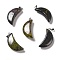 Natural Dragon Blood Pendants, with Platinum Tone Brass Findings, Moon, 32~34x13~15x8~9mm, Hole: 2x6mm