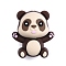 Silicone Beads, Panda, Coffee, 28x25.5x17.5mm, Hole: 2mm
