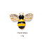 Alloy Enamel Cabochons, Bees, Golden, Yellow, 17x24mm