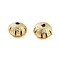 Texture Brass Beads, Cadmium Free & Lead Free, Matte Gold Color, Flat Round, 9.5x6mm, Hole: 1.8mm