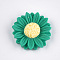 Resin Cabochons, Sunflower, Light Sea Green, 24x7mm