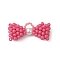 Opaque Acrylic Pendants, Bowknot, with Pearlized Glass Pearl, FireBrick, 19x46x12.5mm, Hole: 5.5x3.5mm
