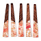 Transparent Resin & Walnut Wood Big Pendants, with Gold Foil & Silver Foil, Trapezoid Charms, Salmon, 69.5x10x3.5mm, Hole: 2mm