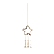 Crystal Chandelier Glass Teardrop Pendant Decorations, Hanging Sun Catchers, with Natural & Synthetic Gemstone Chips Beads, Star, 459mm
