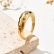 Star 304 Stainless Steel Rhinestone Finger Rings, Ion Plating(IP), Golden, 6.5mm, US Size 7 1/4(17.5mm)