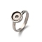 304 Stainless Steel Adjustable Ring Components, with 201 Stainless Steel Flat Round Plain Pad Ring Settings, Stainless Steel Color, Tray: 8mm, 3mm, Inner Diameter: 17mm