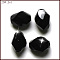 K9 Glass, Imitation Austrian Crystal Beads, Grade AAA, Faceted, Bicone, Black, 10x13mm, Hole: 0.9~1mm