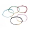 Adjustable Bracelets, with Waxed Cotton Cord and Brass Tube Beads, Golden, Mixed Color, 9 inch(23~23.5cm), 1mm