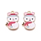 Christmas Theme Rack Plating Alloy Enamel Pendants, Cadmium Free & Lead Free, Light Gold, Snowman Charm, White, 24x15.5x1.5mm, Hole: 1.8mm