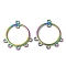 304 Stainless Steel Chandelier Component Links, Ion Plating(IP), Ring Shape, Rainbow Color, 31.5x29x1.5mm, Hole: 1.8mm