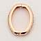 Shortener Clasps, Brass Crystal Rhinestone Twister Clasps, Oval Ring Clasps, Rose Gold, 26x21x4mm