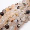 Natural Dendritic Agate Round Beads Strands, 4mm, Hole: 1mm, about 93pcs/strand, 14.1 inch