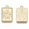 Brass Pendants, Nickel Free, Rectangle with Saint, Real 18K Gold Plated, 22.5x14x2mm, Hole: 1.8mm