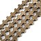 Electroplated Synthetic Non-magnetic Hematite Beads Strands, Cross, Light Gold Plated, 3x3x1.5mm, Hole: 0.5mm, about 132pcs/strand, 15.75''(40cm)