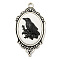 Gothic Style Alloy with Resin Pendants, Bird, 42.5x23.5x6mm, Hole: 2.5mm