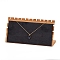 Bamboo Necklace Display Stand, L-Shaped Long Chain Display Stand, Rectangle, Gray, 24x1.2x12.1cm