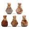 Natural Fossil Coral Perfume Bottle Pendants, with Golden Tone Stainless Steel Findings, Mixed Shapes, 32~37x15~22x12~16mm, Hole: 1.8mm, Capacity: 5ml(0.17fl. oz)