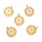 Ion Plating(IP) 201 Stainless Steel Pendants, with Jump Ring, Astrology Plate with 12 Constellations/Zodiac Signs, Golden, 21.5x19x1mm, Hole: 3mm