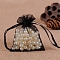 Organza Jewellery Storage Pouches, Wedding Favour Party Mesh Drawstring Gift Bags, Rectangle, Black, 7x5cm