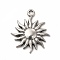 Non-Tarnish 304 Stainless Steel Pendants, Sun, Stainless Steel Color, 23x19.5x2.5mm, Hole: 2mm
