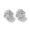 Brass Bead Rhinestone Settings, Lion, Real Platinum Plated, Fit For 1.2mm Rhinestone, 10x9x9mm, Hole: 1.8mm