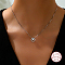 Cubic Zirconia Ring Pendant Necklaces with 925 Sterling Silver Box Chains, Silver, 15.75 inch(40cm)